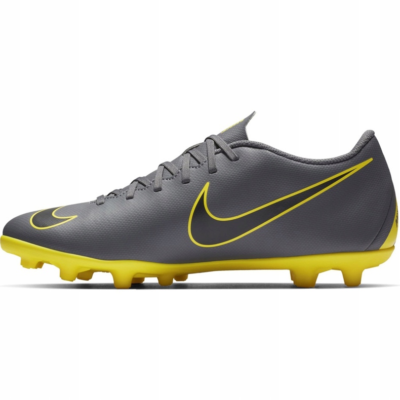 Chaussures de football Nike Mercurial Vapor 12 Club Mg AH7378 070 gris, jaune gris 1