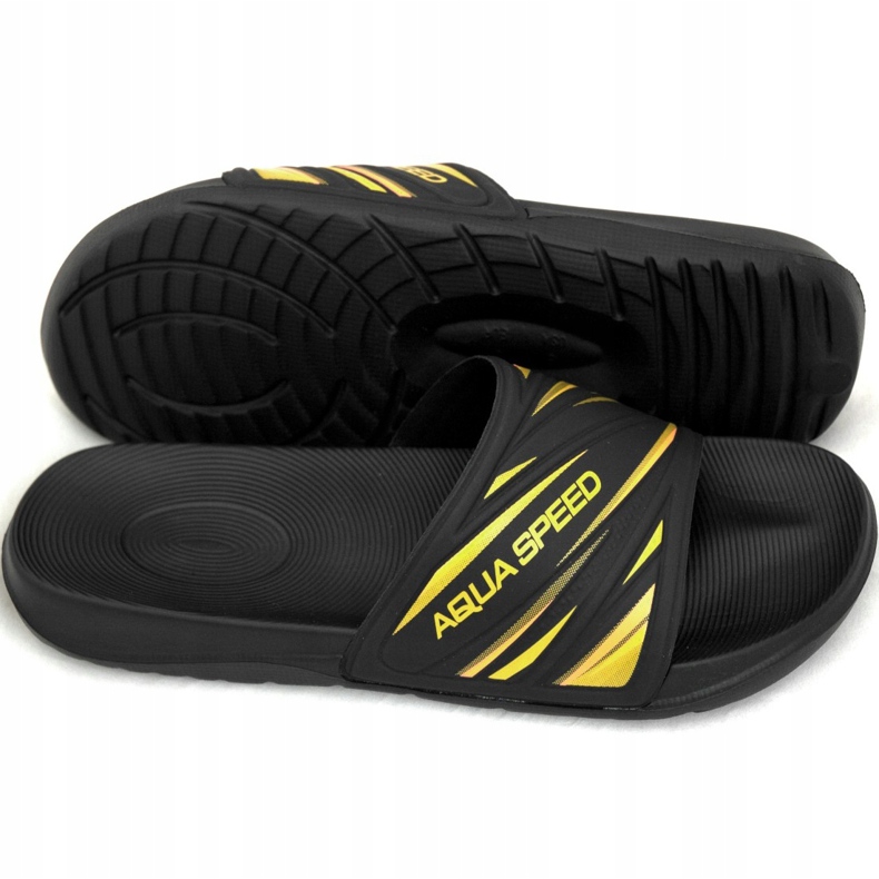 Chaussons de piscine pour hommes Aqua-Speed ​​Idaho col 18 le noir jaune 2