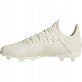 Chaussures de foot Adidas X 18.3 Fg Jr DB2417 blanc, crème beige 1