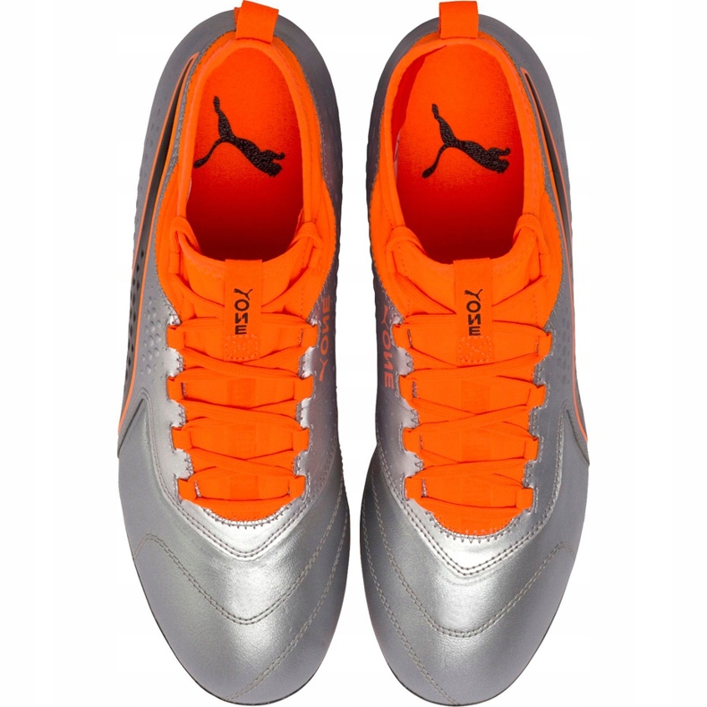 Puma One 3 Lth Fg chaussures de football gris-orange 104743 01 multicolore 1 Puma One 3 Lth Fg chaussures de football gris-orange 104743 01 multicolore 1