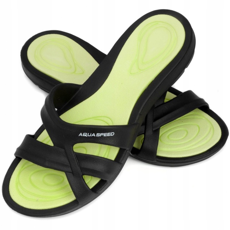 Chaussons de piscine femme Aqua-speed Panama col 38 noir vert 1