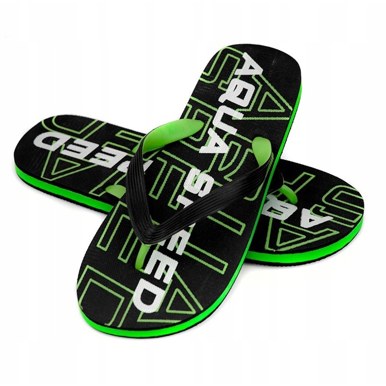 Chaussons pour hommes Aqua-Speed ​​​​Rhodes noir et vert col 38 le noir 1