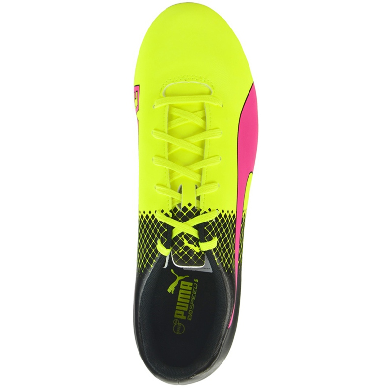 Chaussures de football Puma Evo Speed ​​​​5.5 Fg 103596 01 jaune, jaune, rose jaune 1