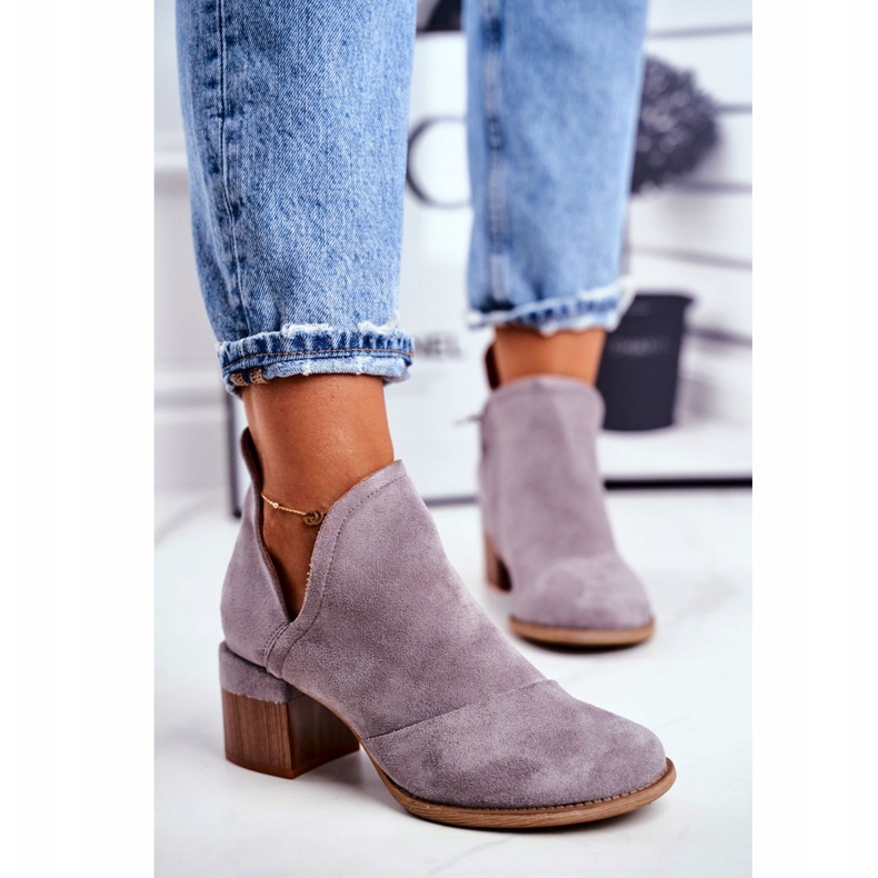 MSMG Boots femme à talon découpé gris mini meliori 2 MSMG Boots femme à talon découpé gris mini meliori 2