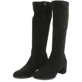 Bottines femme lycra daim Sergio Leone KZ205 le noir 2