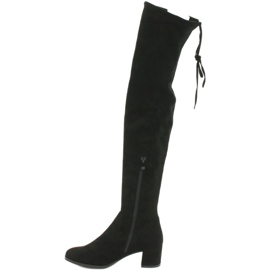 Bottines longues femme lycra daim Sergio Leone KZ281 noir 2