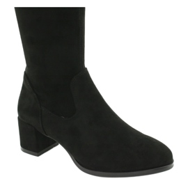 Bottines longues femme lycra daim Sergio Leone KZ281 noir 3