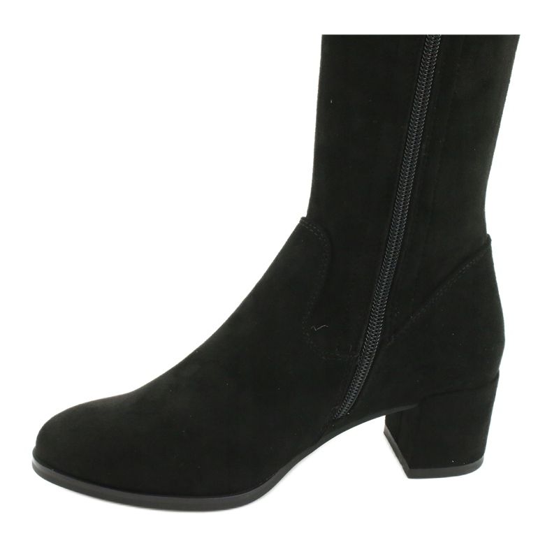 Bottines longues femme lycra daim Sergio Leone KZ281 noir 4
