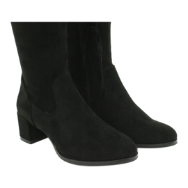 Bottines longues femme lycra daim Sergio Leone KZ281 le noir 6