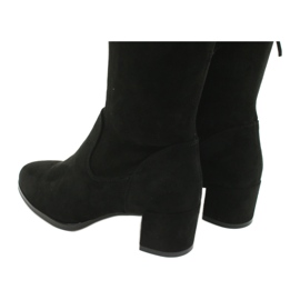 Bottines longues femme lycra daim Sergio Leone KZ281 le noir 5