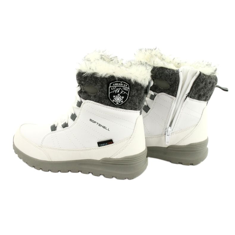 Bottes de neige softshell avec membrane American Club SN26 / 20 blanc blanche gris 3
