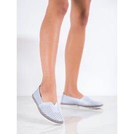 Baskets en cuir à enfiler VINCEZA bleu 2