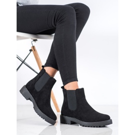 Bello Star Bottines Chelsea en daim le noir 1