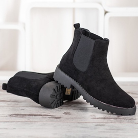Bello Star Bottines Chelsea en daim le noir 3