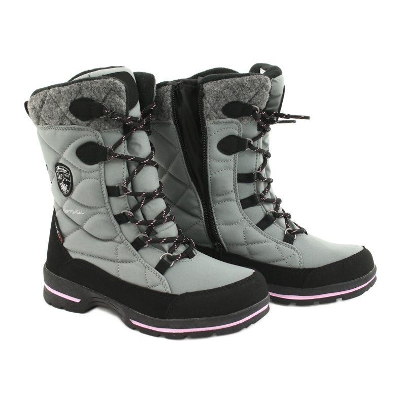 American Club Bottes de neige softshell avec membrane américaine SN19/20 noir rose gris 3