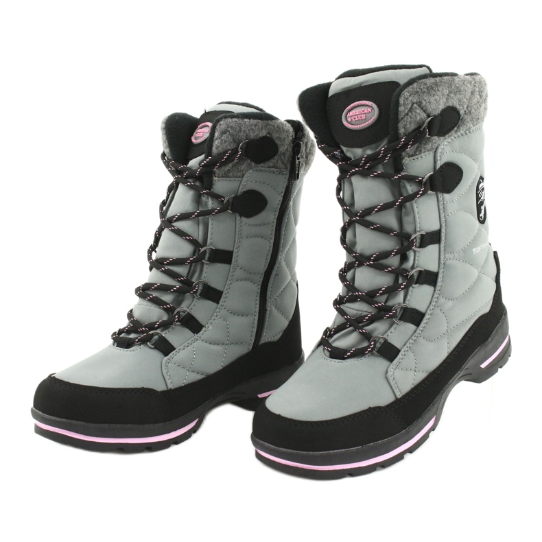 American Club Bottes de neige softshell avec membrane américaine SN19/20 noir rose gris 2
