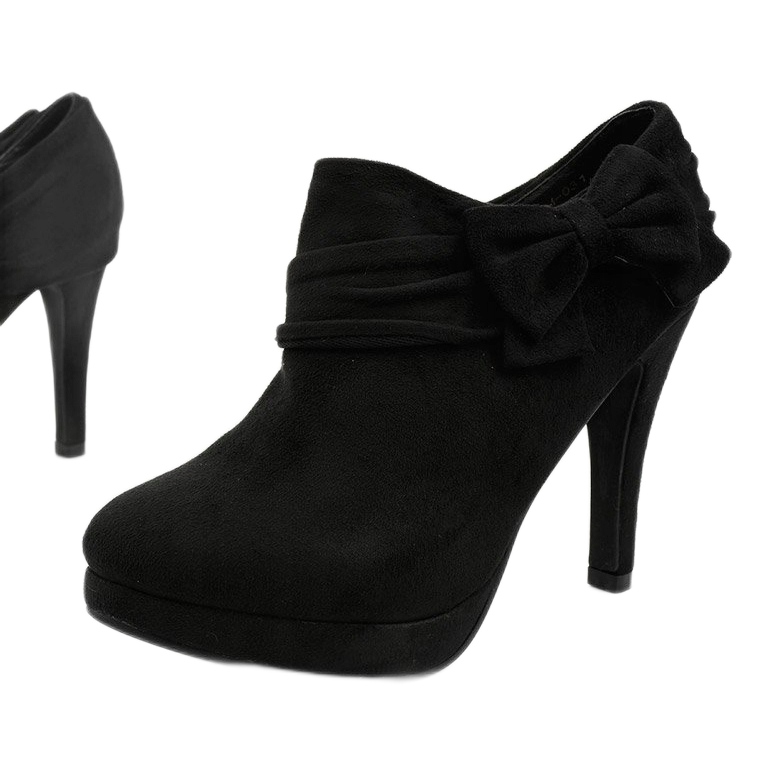 Bottes noires sur un talon haut avec un élastique Fharvix le noir 1