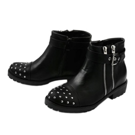 Bottines noires à clous Oress le noir 2