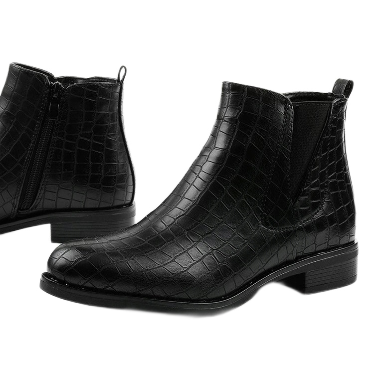 Bottines noires à fermeture éclair de Chesser le noir 1