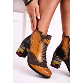 Bottines Femme Cuir Maciejka Jaune 03190-07 brun 2
