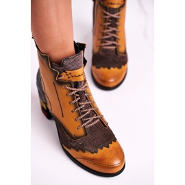Bottines Femme Cuir Maciejka Jaune 03190-07 brun 5