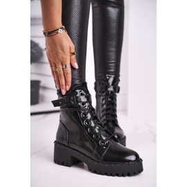 FRGIV Bottines Head Up Femme Laquées Noires 1