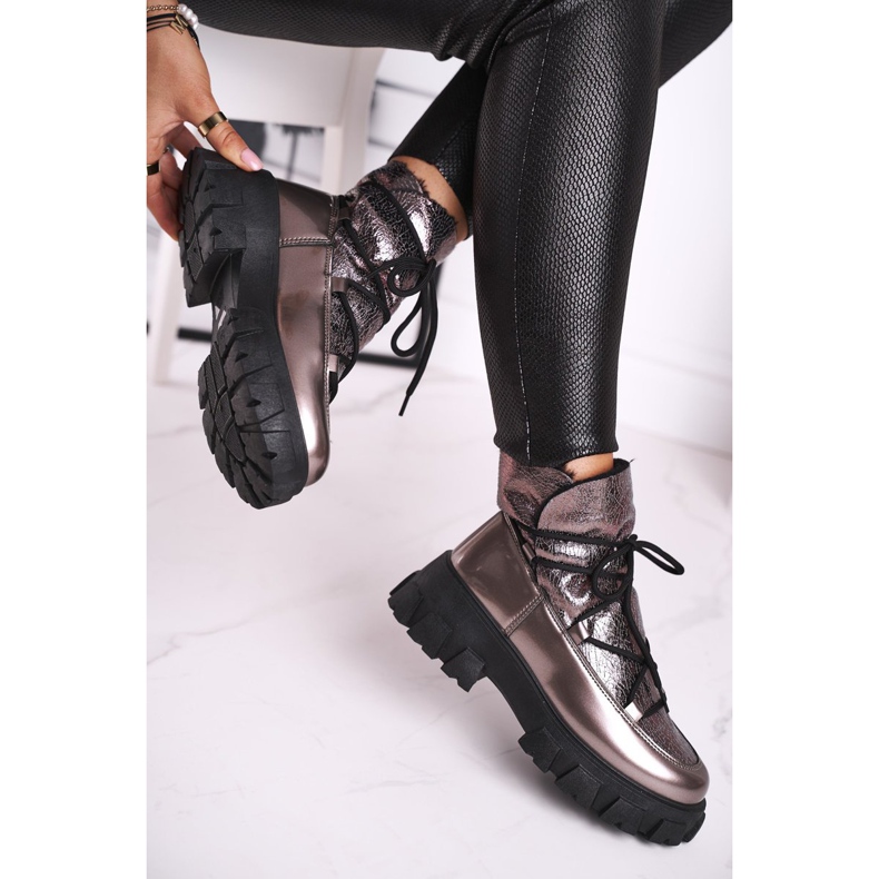 FRGIV Bottines à enfiler Rochelle Silver pour femmes beige argent 2