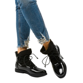 Bottines noires à lacets Merela le noir 1