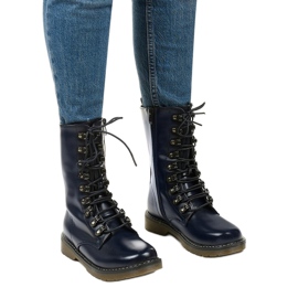 Bottines Adrientina bleu marine mat 1