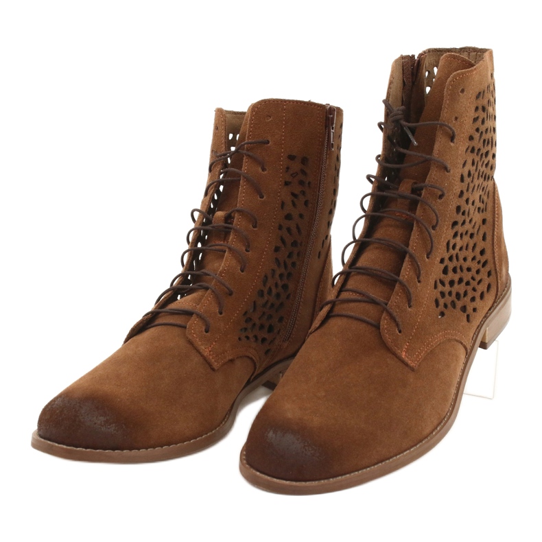 Nicole Bottes méridiennes en cuir camel pour femmes brun 4 Nicole Bottes méridiennes en cuir camel pour femmes brun 4