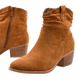 Bottes de cowboy en daim marron avec une fermeture éclair Slatemark brun 1
