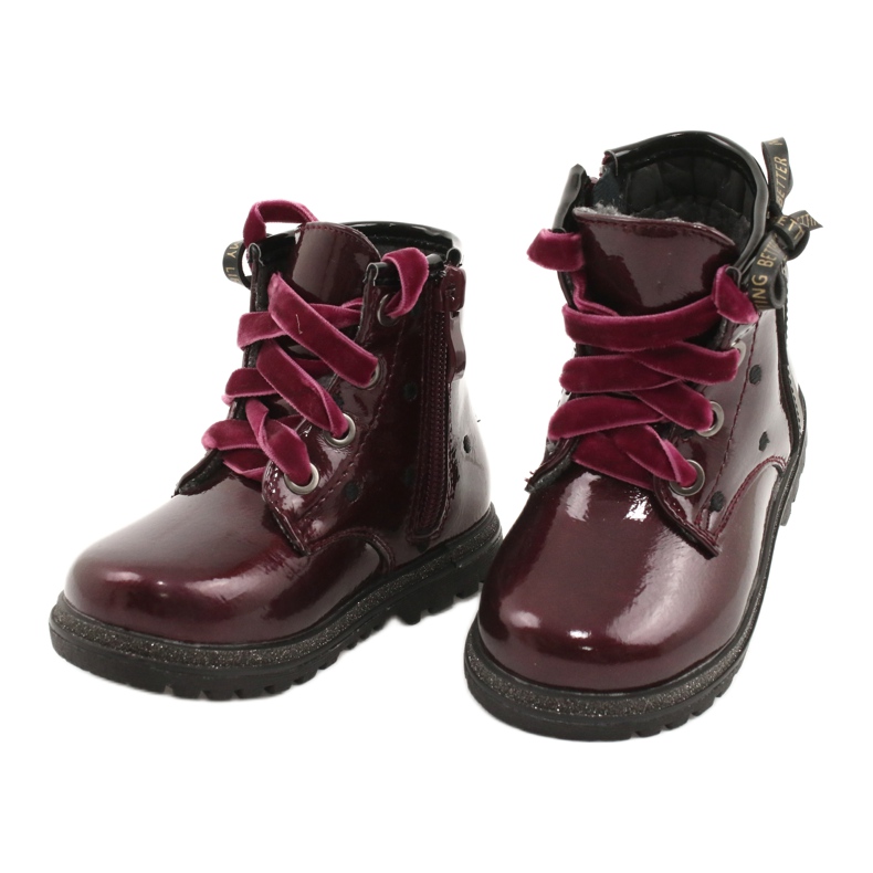 Miss Bottines vernies avec nœud pour fille 20DZ60-3246 bordeaux rouge 2
