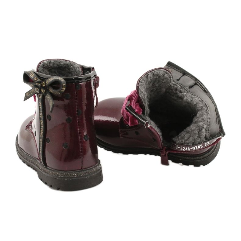 Miss Bottines vernies avec nœud pour fille 20DZ60-3246 bordeaux rouge 4