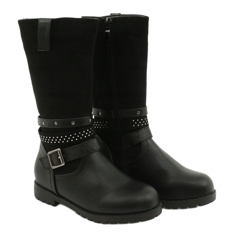 Bottes noires pour filles avec zircones cubiques Evento 20DZ60-3229 2