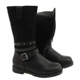 Bottes noires pour filles avec zircones cubiques Evento 20DZ60-3229 le noir 3