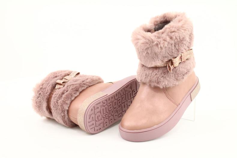 American Club Bottes américaines GC26 / 20 zippées avec fourrure rose doré 3