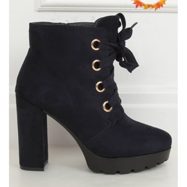 L8126 Bottines compensées bleu marine 1