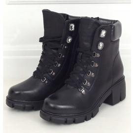 Noir TX-1870 Bottines noires à semelle haute 1