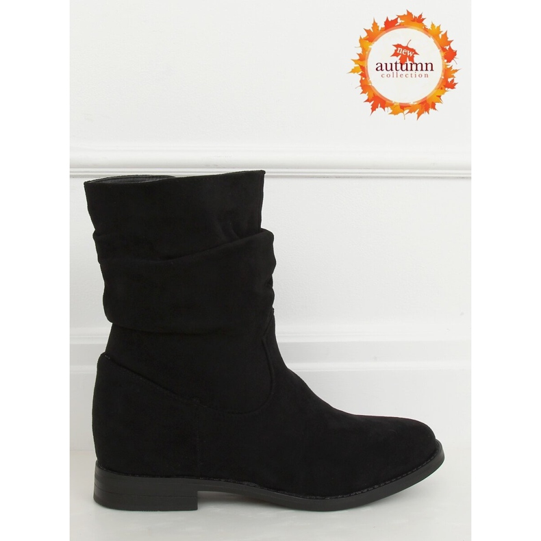 Bottes noires sur un talon compensé caché BJ1536-KB Noir 1