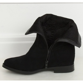 Bottes noires sur un talon compensé caché BJ1536-KB Noir le noir 3