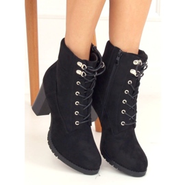 Bottes en bois à talons hauts noires BH2568-KB Noir le noir 2