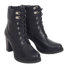 Bottines bois à talons noires BH2567-KB Noir le noir 1