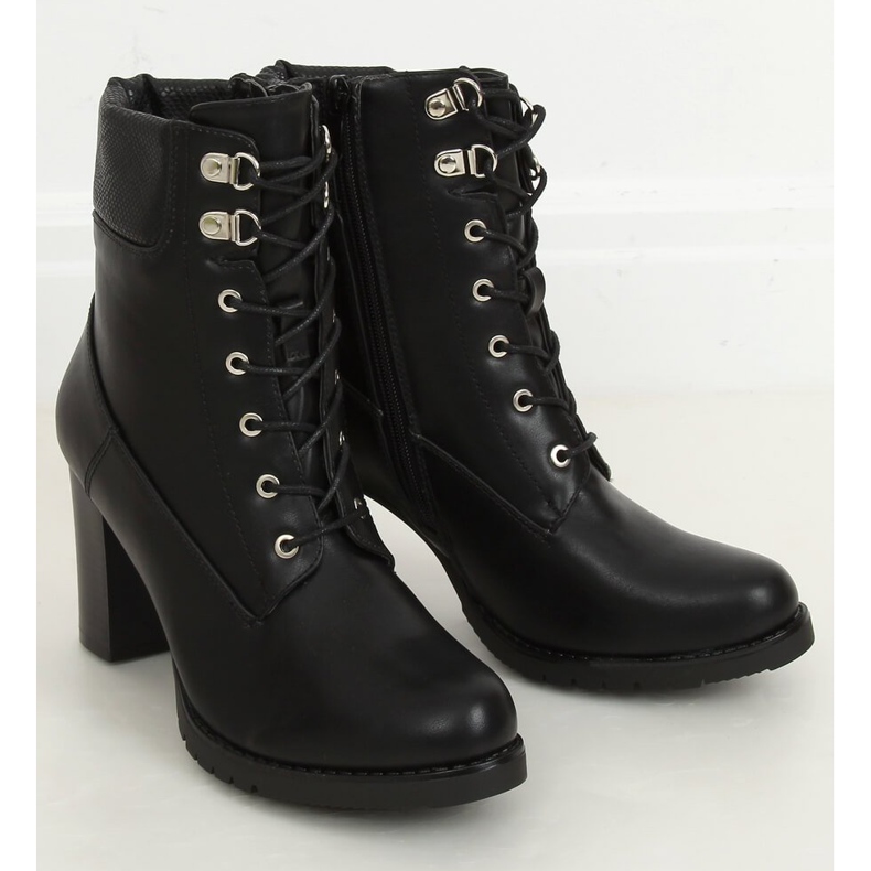 Bottines bois à talons noires BH2567-KB Noir le noir 2