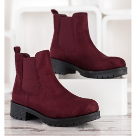 SHELOVET Bottines chelsea bordeaux rouge 1