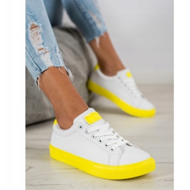 SHELOVET Chaussures à semelle jaune blanc 1