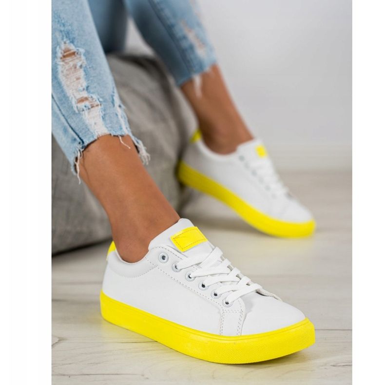 SHELOVET Chaussures à semelle jaune blanc 1
