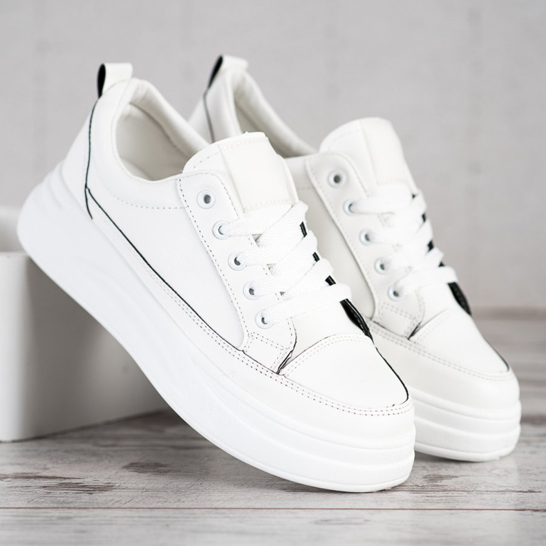 SHELOVET Chaussures de sport sur la plate-forme blanche 2