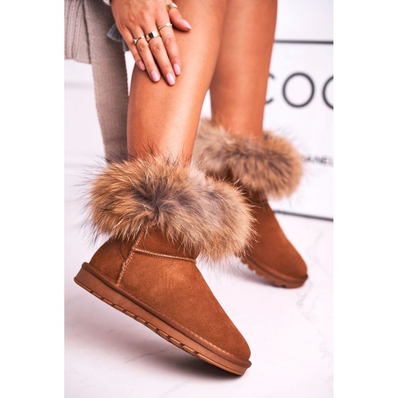 HAN Bottes de neige Mukluk en cuir avec fourrure pour femmes brun 1