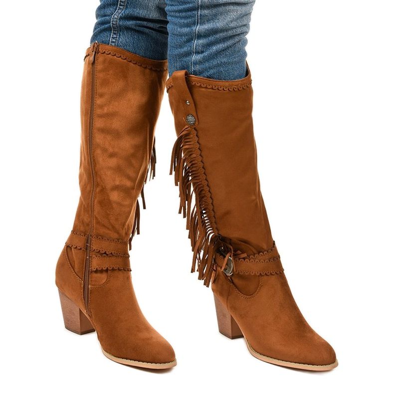 Bottes de cowboy en daim camel Kellyn brun 2