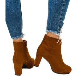 Bottines camel sur le poteau, daim Xentora brun 3